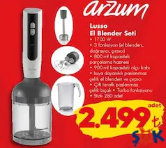 ARZUM LUSSO EL BLENDER SETİ fiyat ve kampanya bilgisi